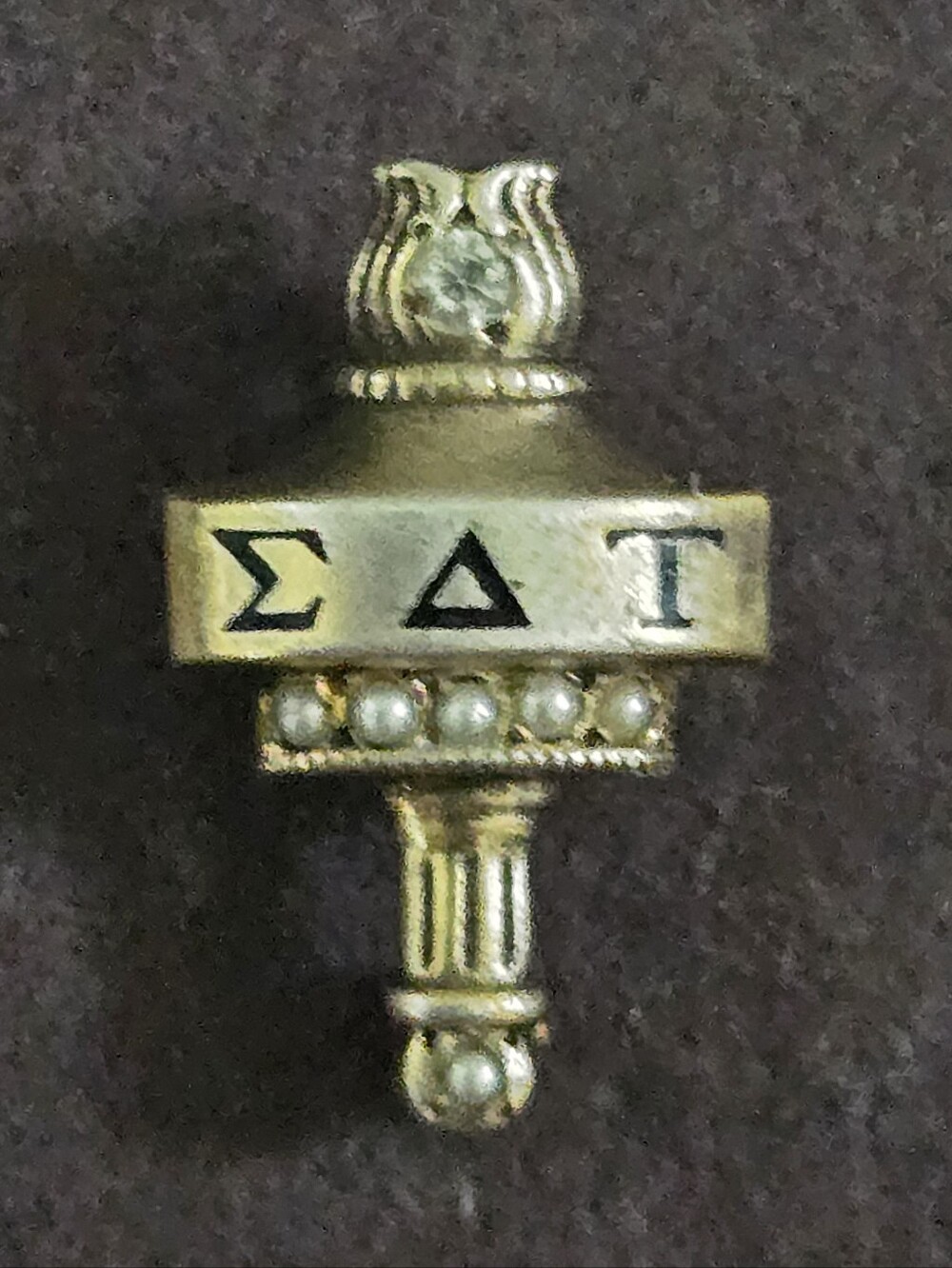Sterling Silver Sigma Delta Tau Jeweled Sorority Member Pin